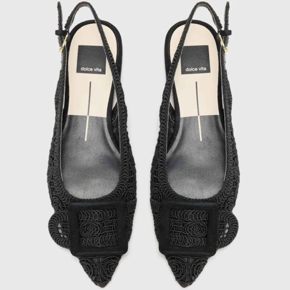 Dolce Vita Black Pointed Slingback Flats